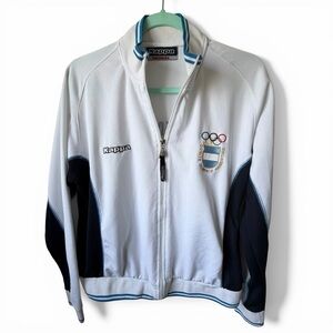 Kappa Argentina Olympic Track Jacket White Blue Full Zip Athletic Y2K Sport M